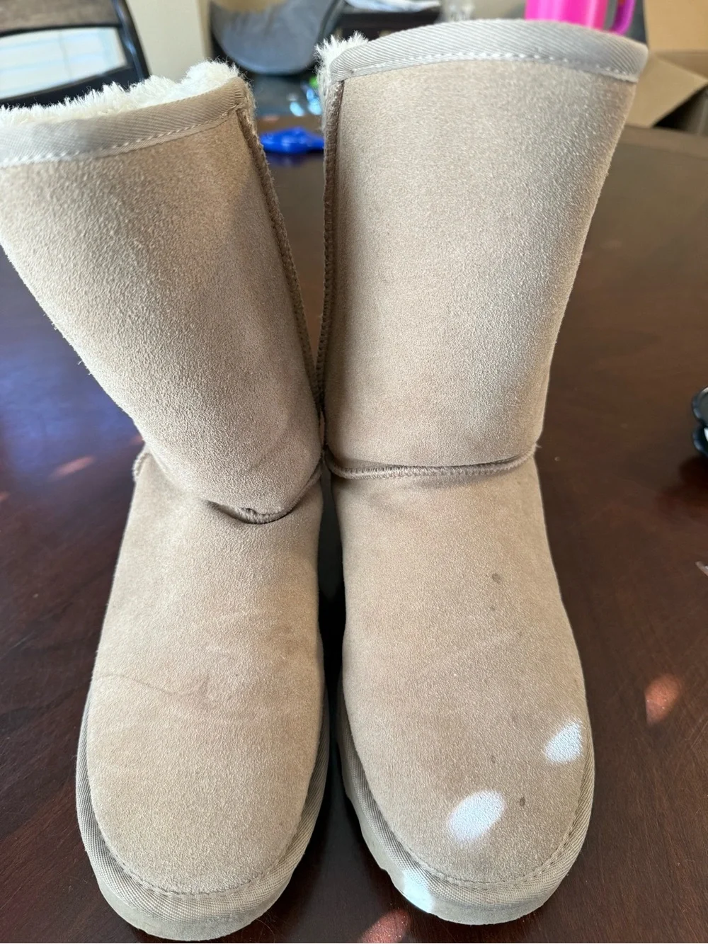 Dream Pairs Tan Suede Plush-Lined Ankle Boots